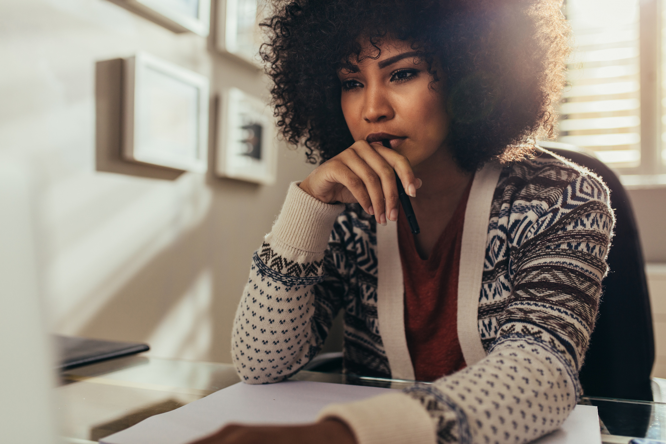 Female Architect Thinking on New Ideas